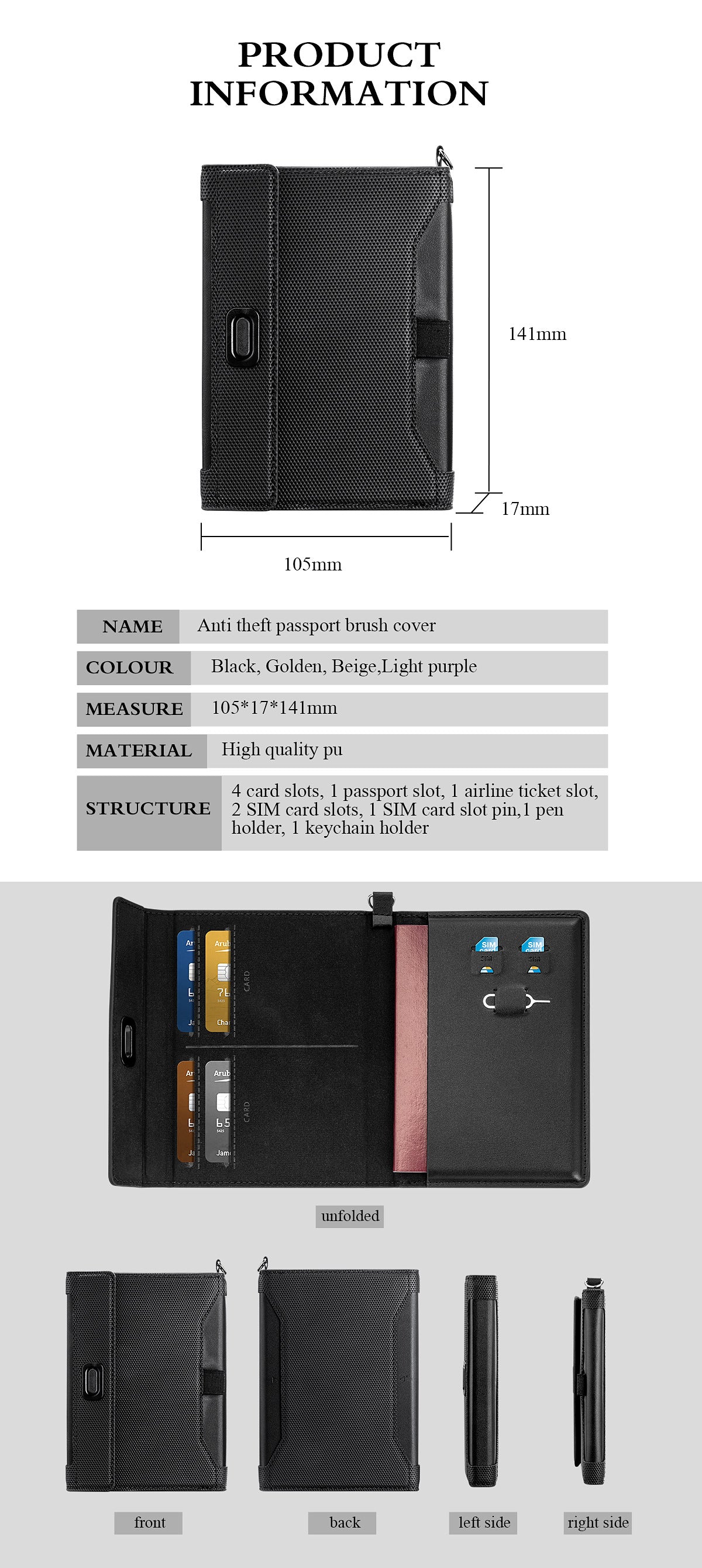 VaultPro RFID Passport Wallet