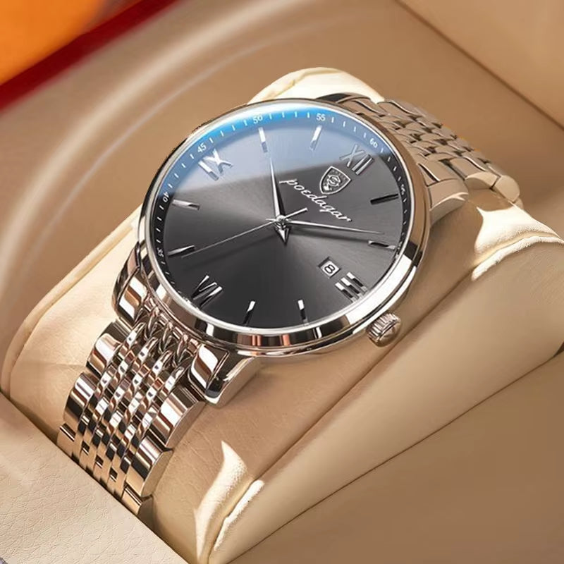 Top Brand Watch Men Stainless Steel Business Date Clock Waterproof Luminous Watches Mens Luxury Sport Quartz Wristwatch