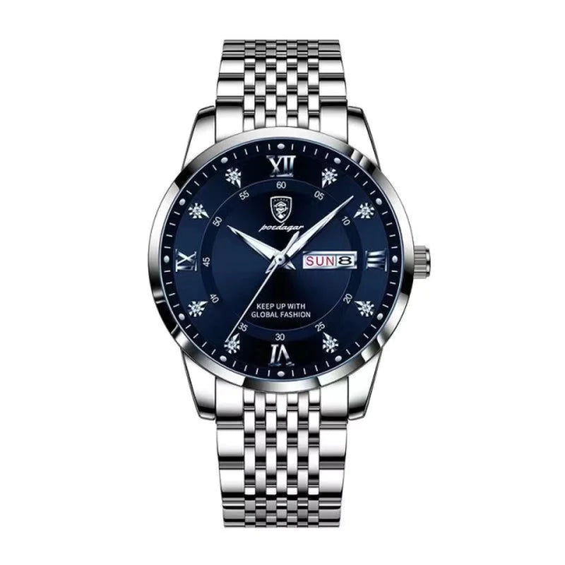 POEDAGAR Men Watch Stainless Steel