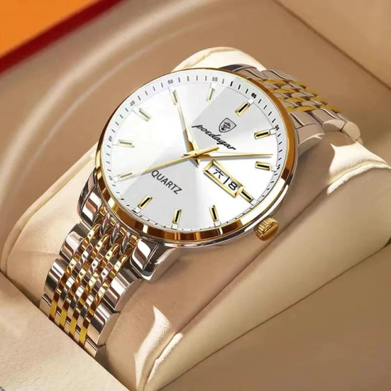 POEDAGAR Men Watch Stainless Steel