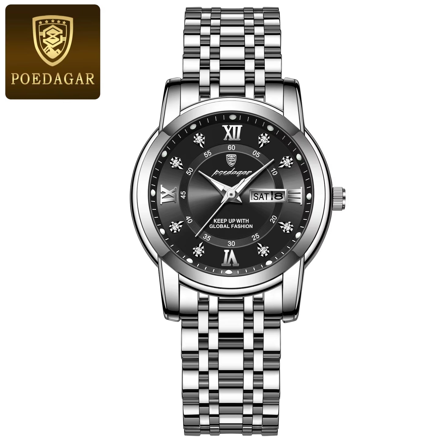 Women Wristwatch Luxury Quartz Ladies Watch Waterproof Stainless Steel Luminous Date Week Women'S Watches Dress Clock