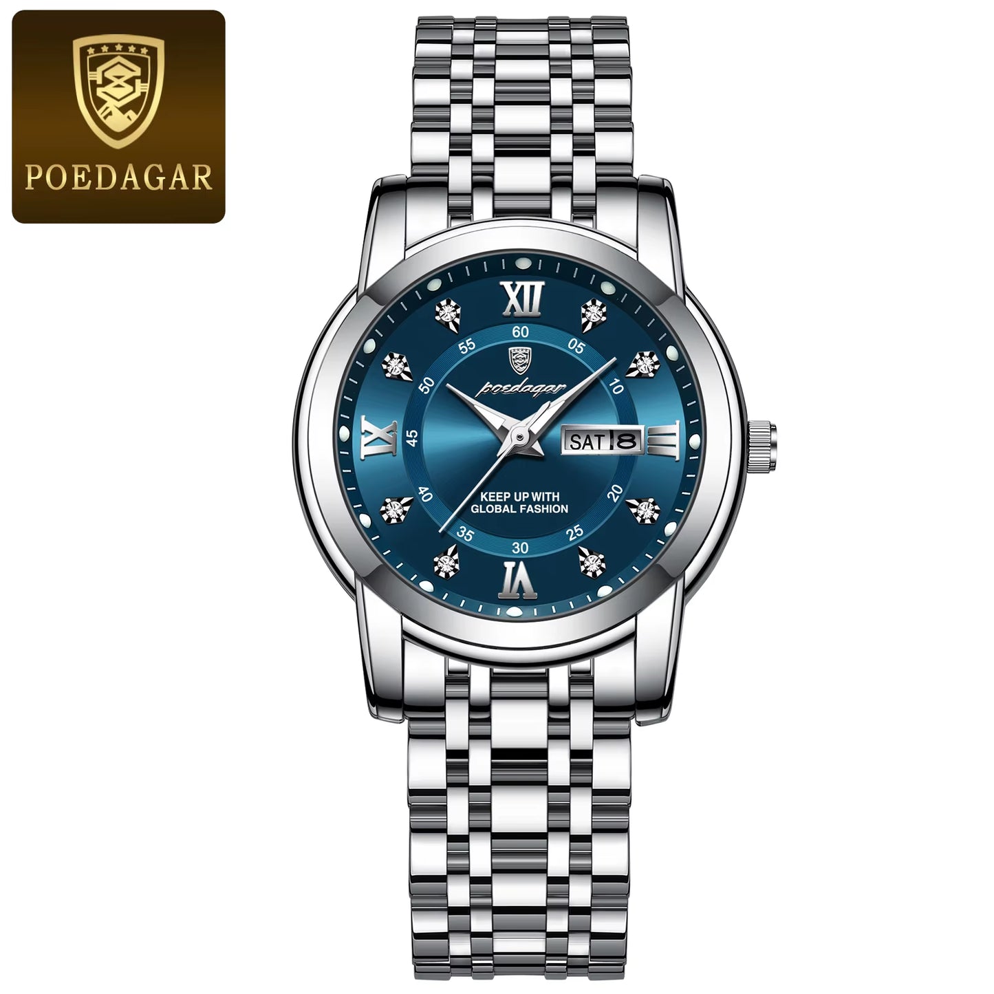 Women Wristwatch Luxury Quartz Ladies Watch Waterproof Stainless Steel Luminous Date Week Women'S Watches Dress Clock