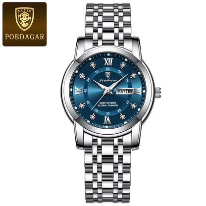 Women Wristwatch Luxury Quartz Ladies Watch Waterproof Stainless Steel Luminous Date Week Women'S Watches Dress Clock