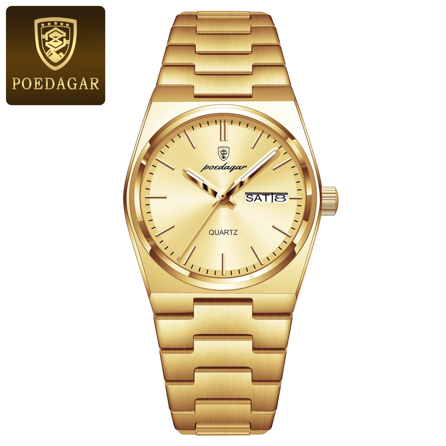 Luxury Watch for Woman Ladies Elegant Quartz Watch Waterproof Luminous Date Week Stainless Steel Women'S Watches Clock
