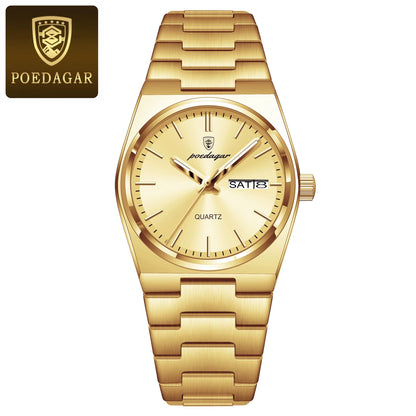Luxury Watch for Woman Ladies Elegant Quartz Watch Waterproof Luminous Date Week Stainless Steel Women'S Watches Clock