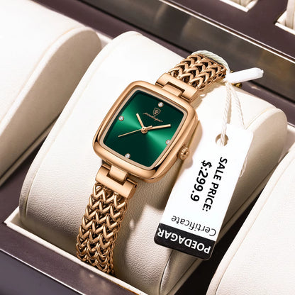 Luxury Square Watch for Woman Waterproof Stainless Steel Ladies Quartz Watch Dress Elegant Women Watches Fashion Reloj