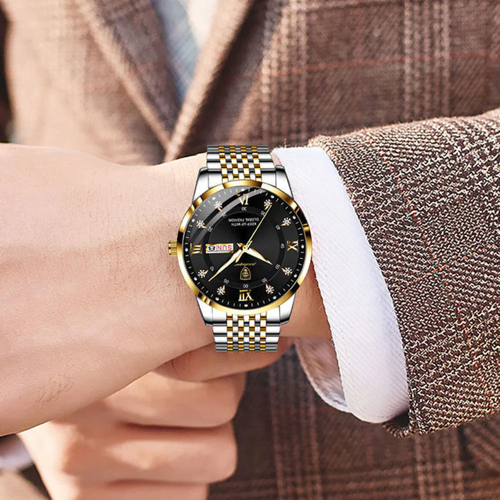 POEDAGAR Men Watch Stainless Steel