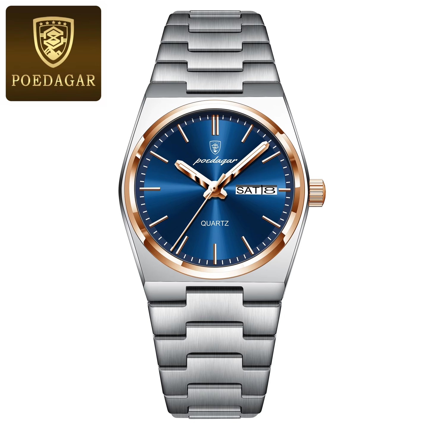 Luxury Watch for Woman Ladies Elegant Quartz Watch Waterproof Luminous Date Week Stainless Steel Women'S Watches Clock