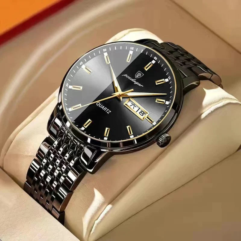 POEDAGAR Men Watch Stainless Steel