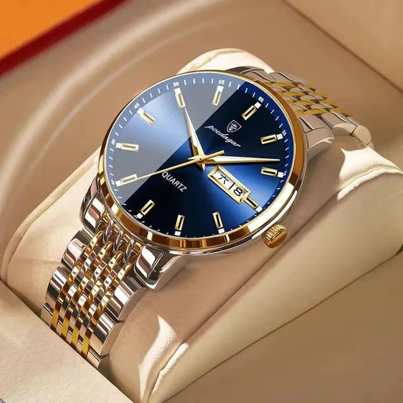POEDAGAR Men Watch Stainless Steel