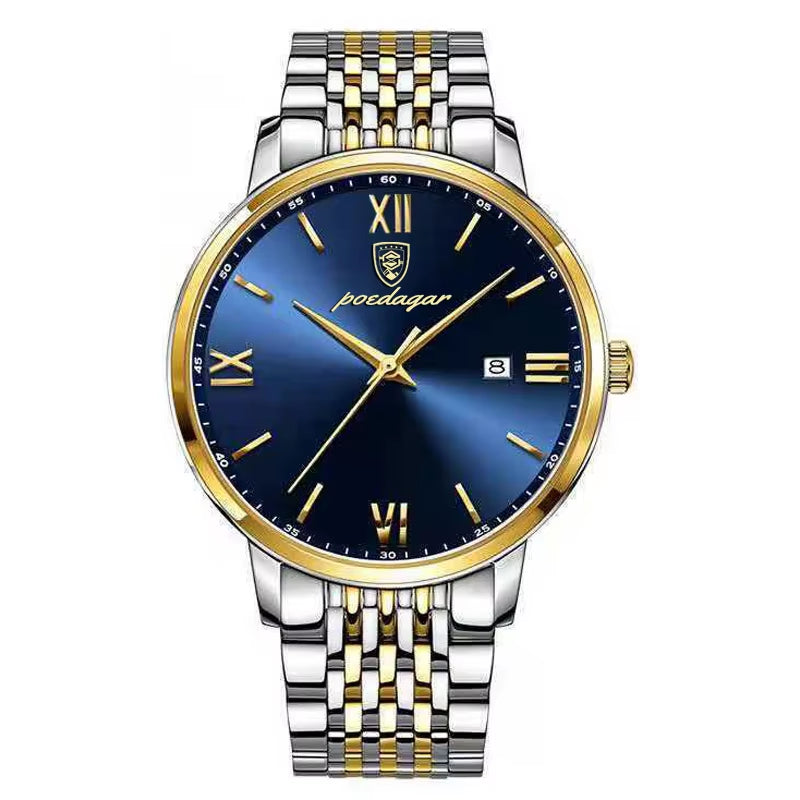 Top Brand Watch Men Stainless Steel Business Date Clock Waterproof Luminous Watches Mens Luxury Sport Quartz Wristwatch