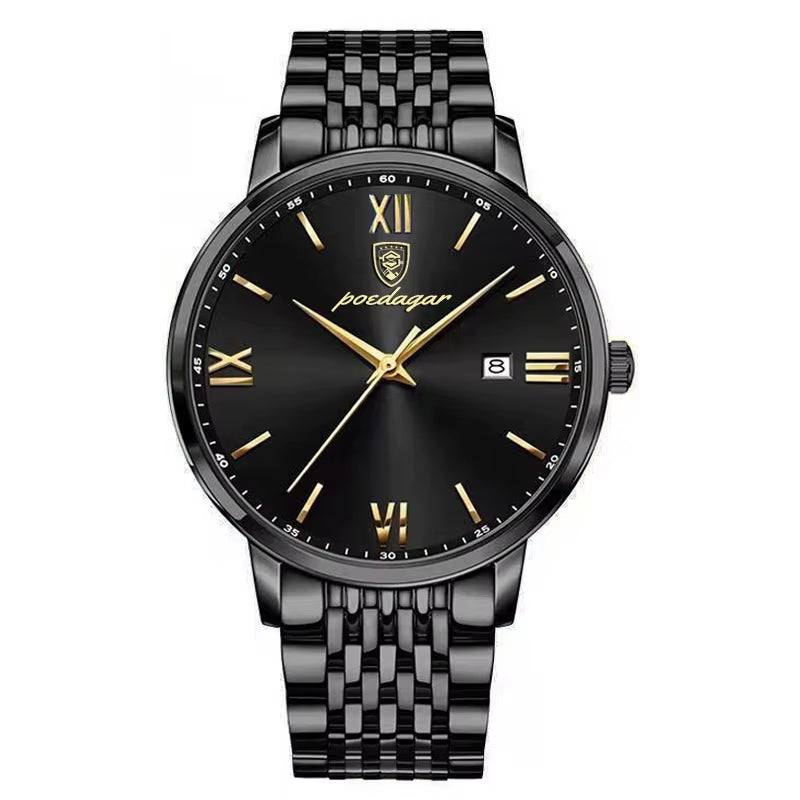 Top Brand Watch Men Stainless Steel Business Date Clock Waterproof Luminous Watches Mens Luxury Sport Quartz Wristwatch