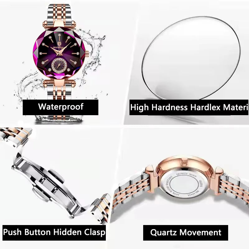 Luxury Elegant Ladies Wristwatch Waterproof Stainless Steel Watch for Woman Simple Casual Dress Women'S Quartz Watches