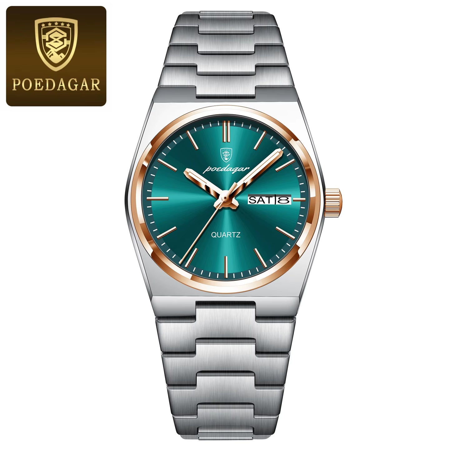 Luxury Watch for Woman Ladies Elegant Quartz Watch Waterproof Luminous Date Week Stainless Steel Women'S Watches Clock