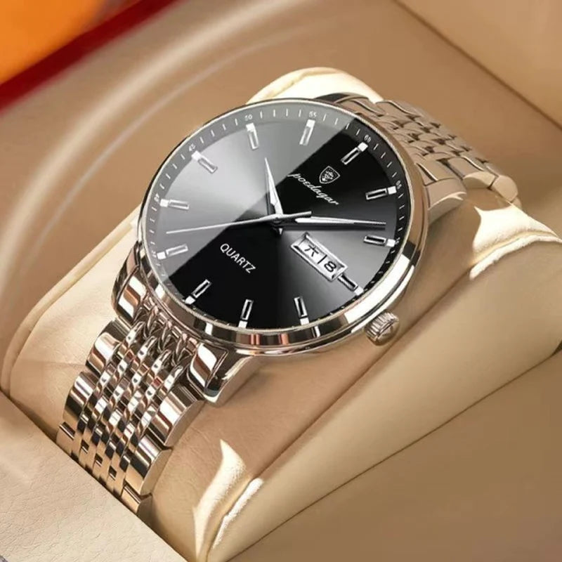POEDAGAR Men Watch Stainless Steel