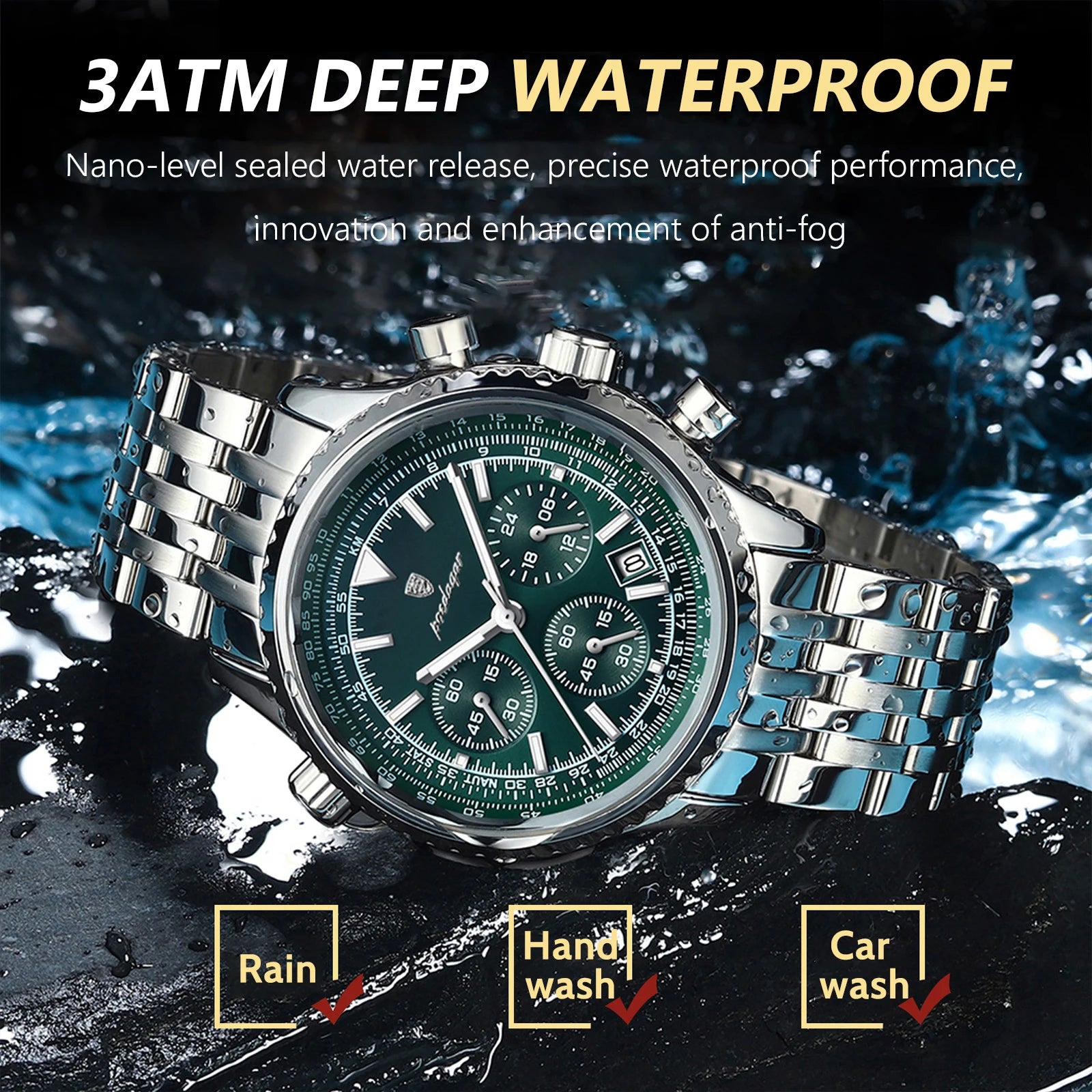 Luxury Military Watch for Men Waterproof Luminous Date Chronograph Man Watch Sport Quartz Stainless Steel Men'S Watches