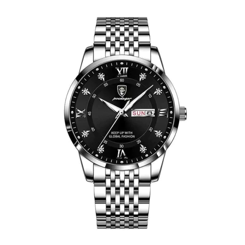 POEDAGAR Men Watch Stainless Steel