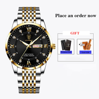 POEDAGAR Men Watch Stainless Steel