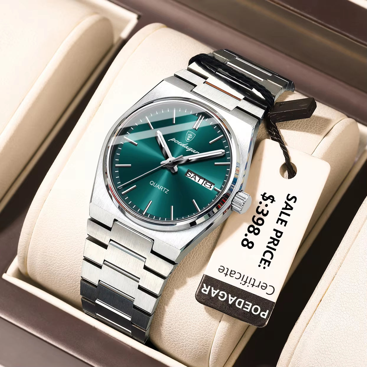 Luxury Watch for Woman Ladies Elegant Quartz Watch Waterproof Luminous Date Week Stainless Steel Women'S Watches Clock