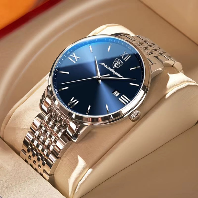 Top Brand Watch Men Stainless Steel Business Date Clock Waterproof Luminous Watches Mens Luxury Sport Quartz Wristwatch