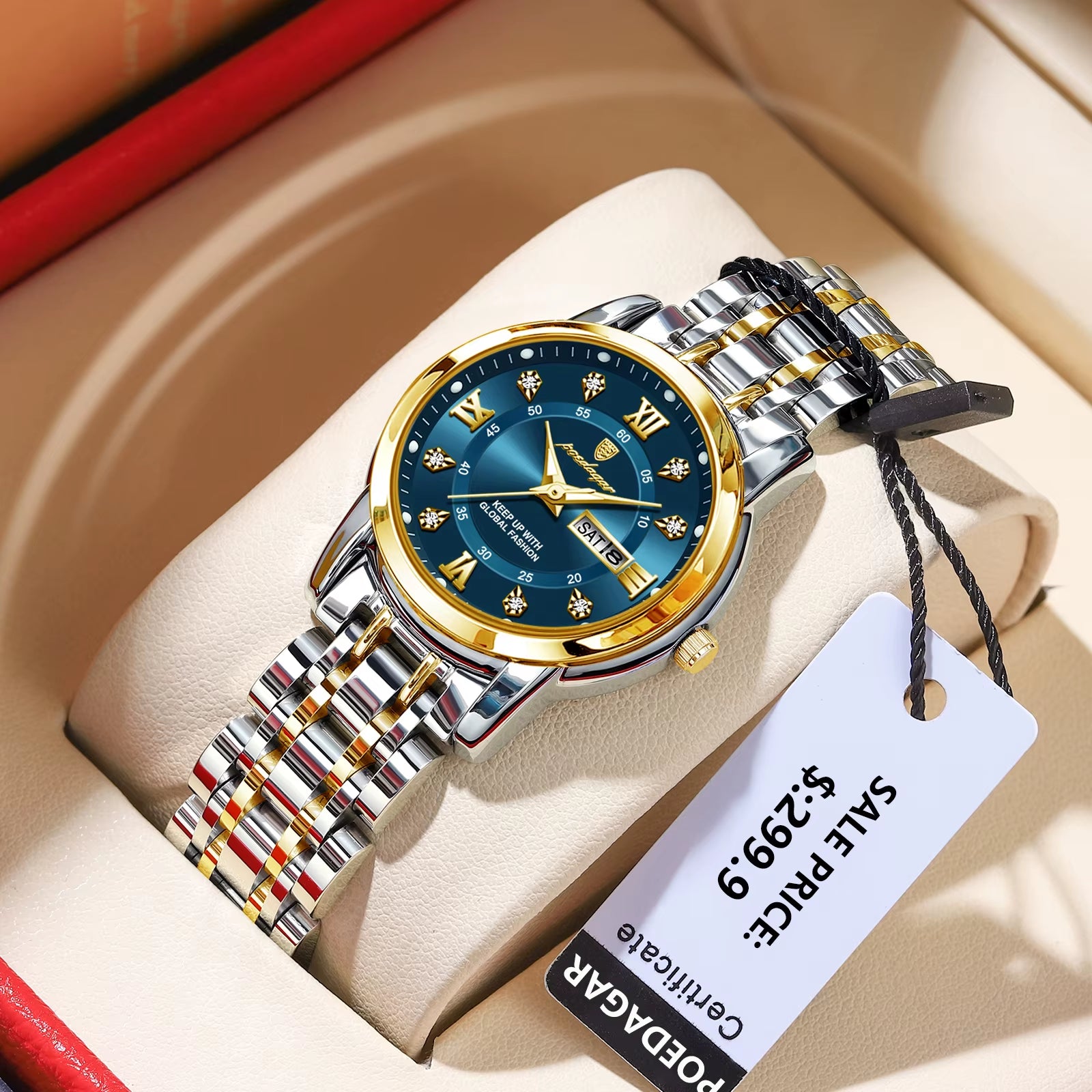 Women Wristwatch Luxury Quartz Ladies Watch Waterproof Stainless Steel Luminous Date Week Women'S Watches Dress Clock