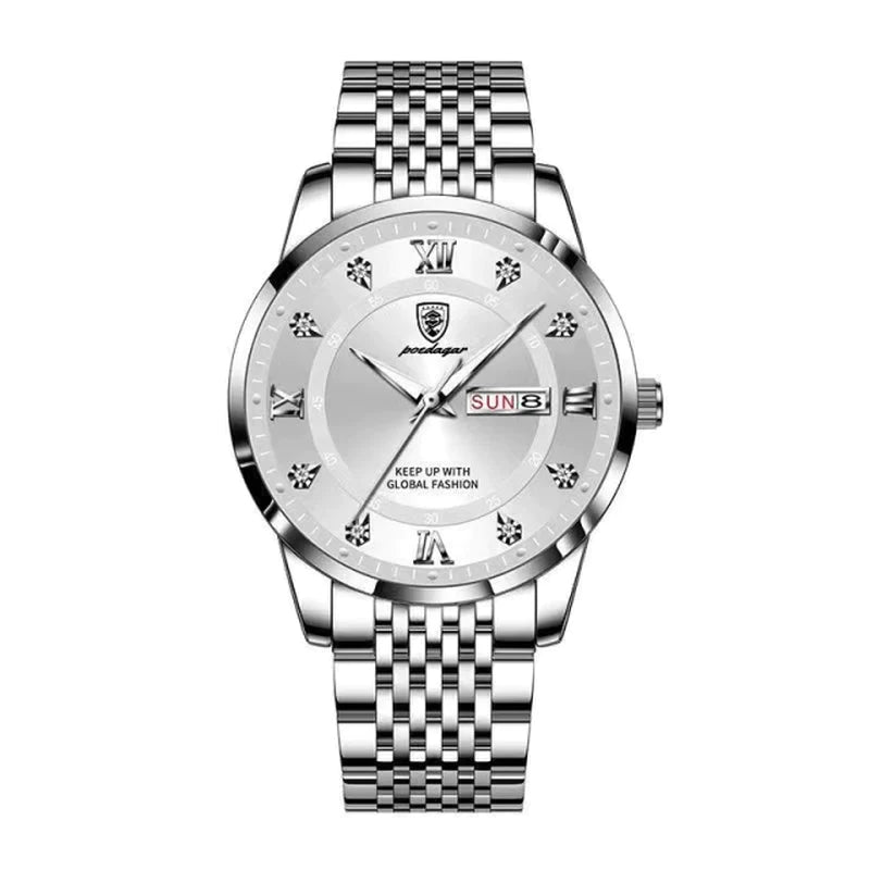 POEDAGAR Men Watch Stainless Steel