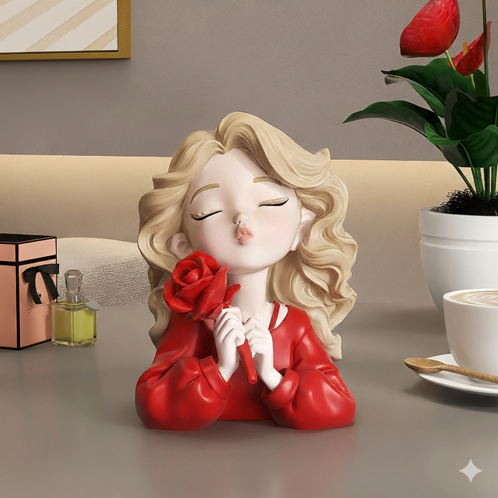 Rose Whisper  Elegant Desk Figurine