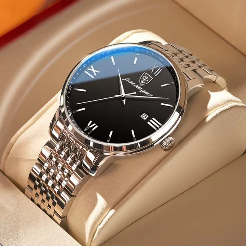 Top Brand Watch Men Stainless Steel Business Date Clock Waterproof Luminous Watches Mens Luxury Sport Quartz Wristwatch