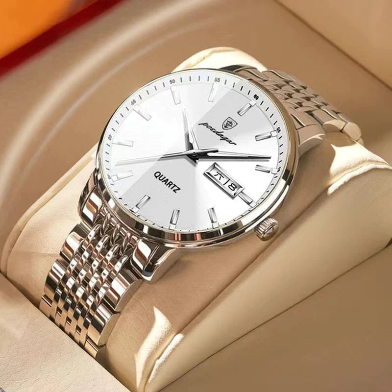 POEDAGAR Men Watch Stainless Steel