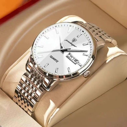 POEDAGAR Men Watch Stainless Steel