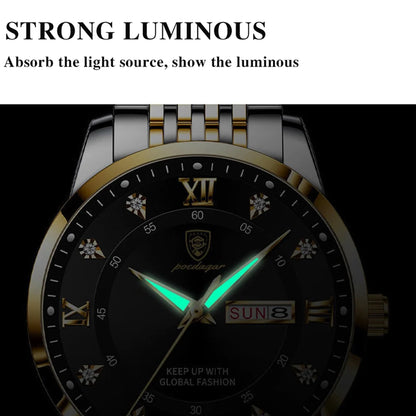 POEDAGAR Men Watch Stainless Steel