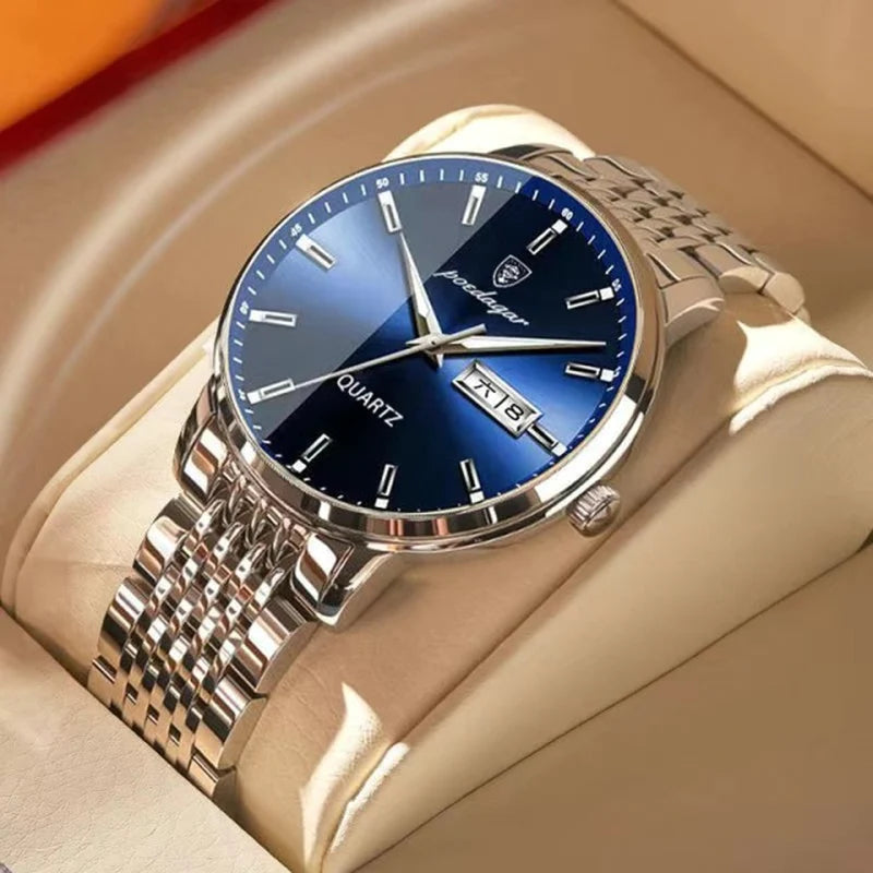 POEDAGAR Men Watch Stainless Steel