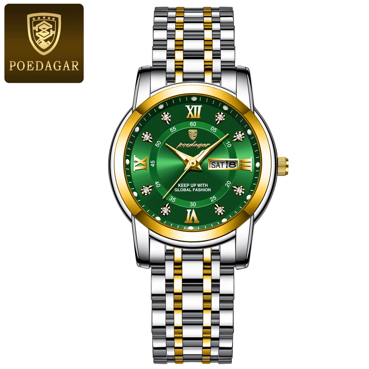 Women Wristwatch Luxury Quartz Ladies Watch Waterproof Stainless Steel Luminous Date Week Women'S Watches Dress Clock
