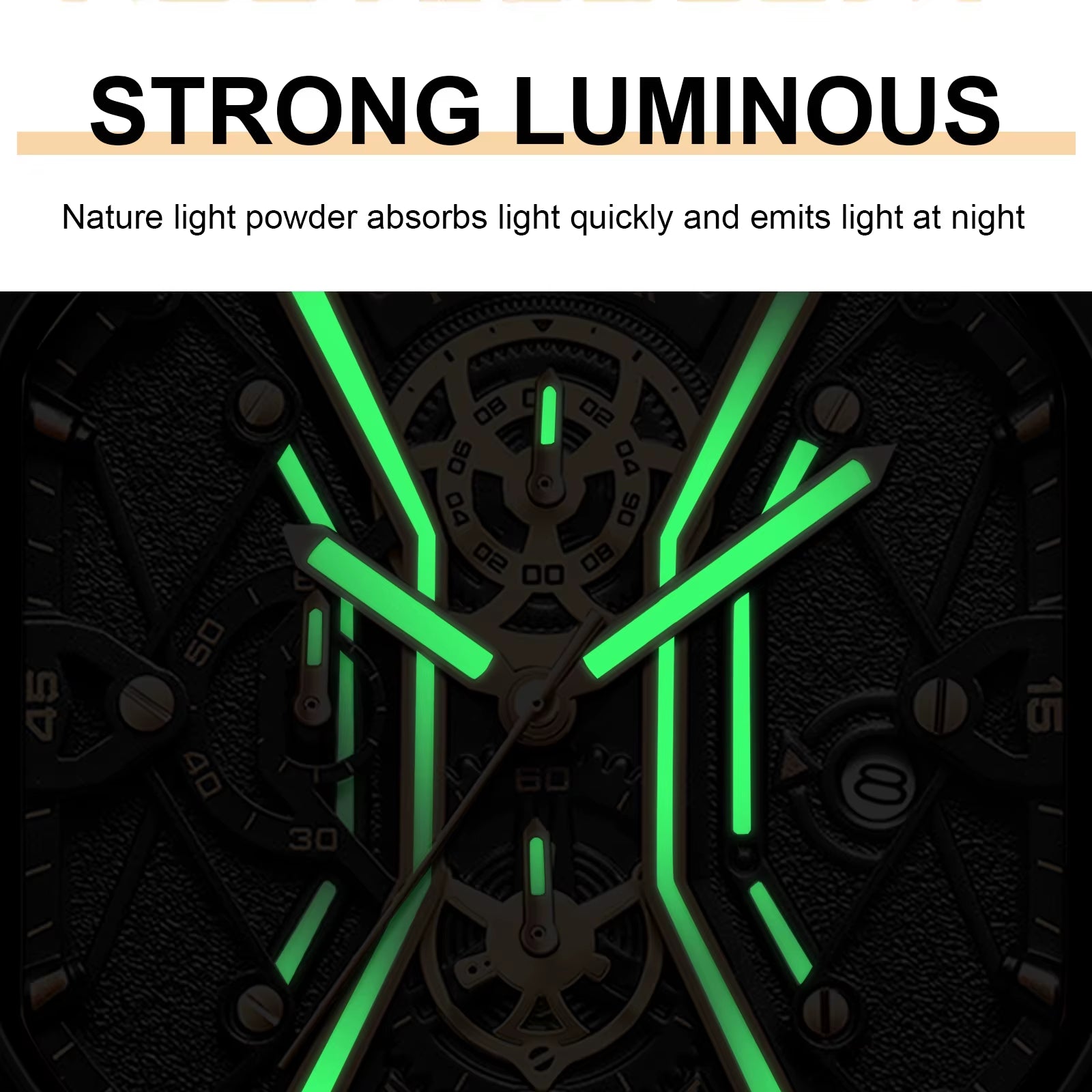 Fashion Men Wristwatches Luxury Chronograph Luminous Waterproof Date Man Watch Square Dial Leather Quartz Men'S Watches