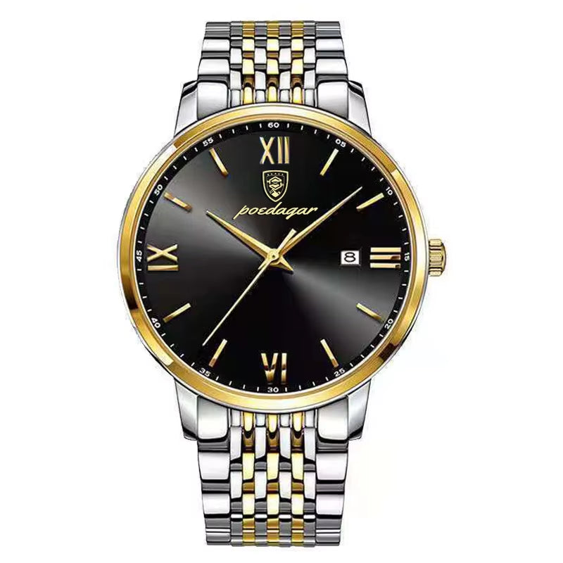 Top Brand Watch Men Stainless Steel Business Date Clock Waterproof Luminous Watches Mens Luxury Sport Quartz Wristwatch