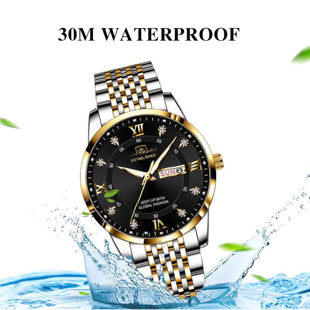 POEDAGAR Men Watch Stainless Steel