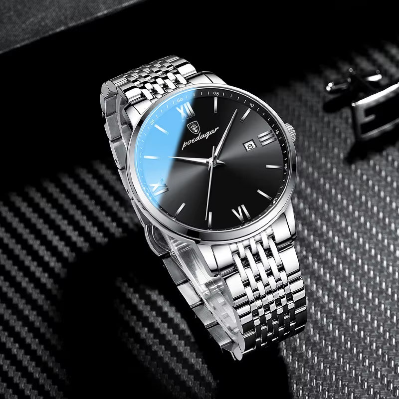 Top Brand Watch Men Stainless Steel Business Date Clock Waterproof Luminous Watches Mens Luxury Sport Quartz Wristwatch