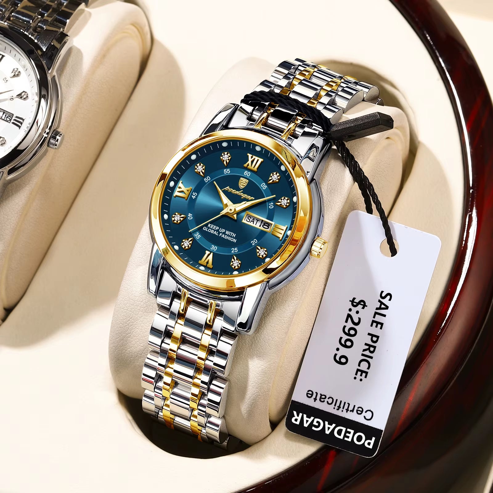 Women Wristwatch Luxury Quartz Ladies Watch Waterproof Stainless Steel Luminous Date Week Women'S Watches Dress Clock